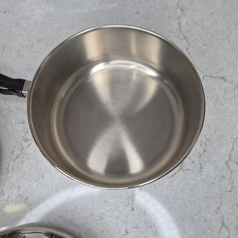 Vintage Farberware Saucepan Set Aluminum Clad 1.5qt 3qt Silver